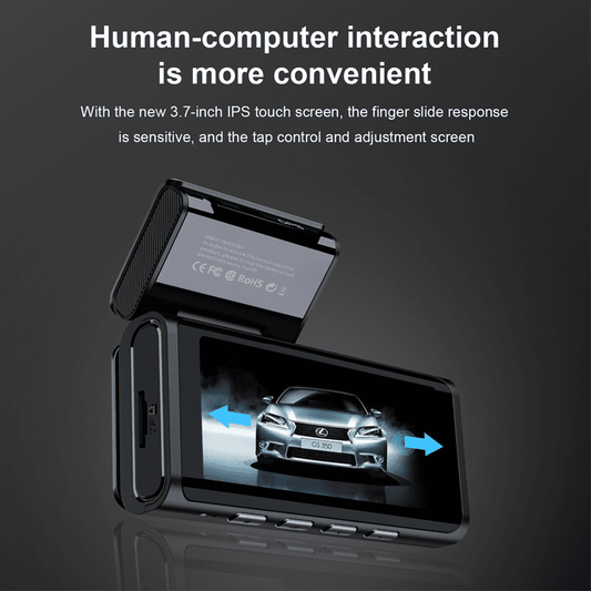 2024 New 3.7-Inch 2k Ultra-Clear Curved Surface Driving Recorder 140° Super Wide-Angle Low-Light Night Vision Driving Recorder