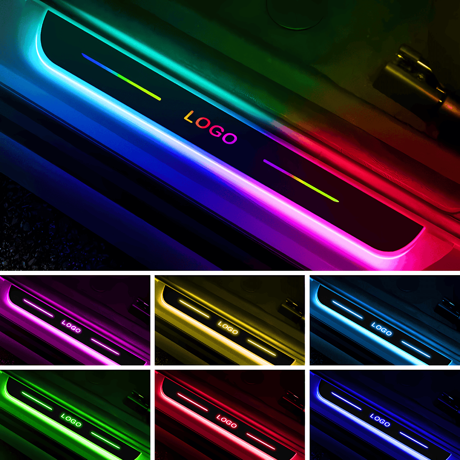 Automobile AI Intelligent LED Colorful Car Door Sill-All Car Brand Or Models