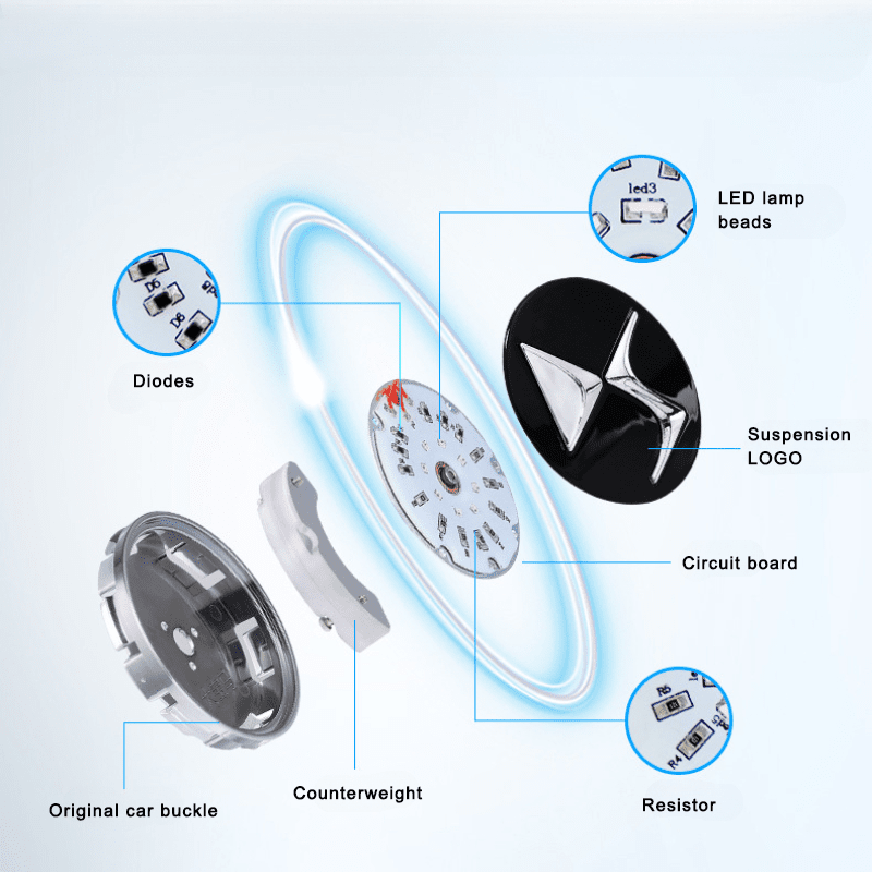 Suitable For DS Magnetic Suspension Hub Caps & LED Suspension Luminous Wheel Hub Lights