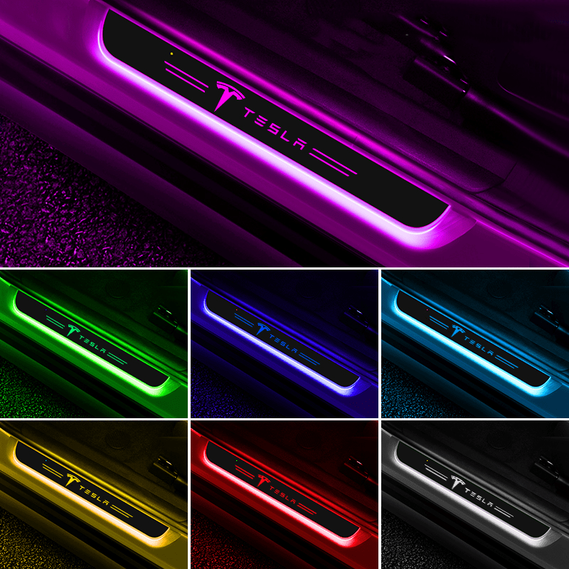 Tesla Compatible Intelligent LED Colorful Car Door Sill Protector